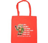 Hippowarehouse I'm a grumpy old man just let me ask my wife first Tote Shopping Gym Beach Bag 42cm x38cm, 10 litres