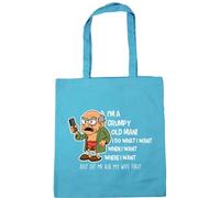 Hippowarehouse I'm a grumpy old man just let me ask my wife first Tote Shopping Gym Beach Bag 42cm x38cm, 10 litres