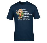 Hippowarehouse I'm a Grumpy Old man just let me Ask My Wife First Unisex Short Sleeve t-Shirt XL Adult Navy Blue
