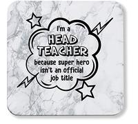 Hippowarehouse I'm A Head Teacher Because Super Hero isn't an Official Title printed coaster gloss finish durable backing 9cm x 9cm 2 pack