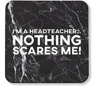 Hippowarehouse I'm a Headteacher Nothing Scares Me pack of 2 coasters gloss finish durable backing 9cm x 9cm