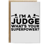 Hippowarehouse I'm a judge what's your superpower? Personalised Card A6 with envelope for him for her Funny Cards for Men and Women Blank inside option
