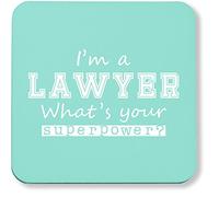 Hippowarehouse I'm a Lawyer What's Your Superpower? printed coaster gloss finish durable backing 9cm x 9cm 2 pack