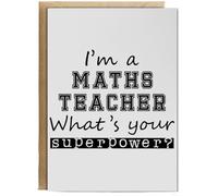Hippowarehouse I'm a Maths Teacher what's your superpower? Birthday Card A5 Personalised with envelope for him for her Funny Cards for Men and Women Blank inside option
