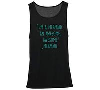 Hippowarehouse I'm A Mermaid, A Really Awesome, Awesome Mermaid Vest Scoop Sleeve Unisex Tank top Black