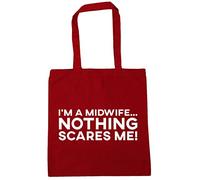 Hippowarehouse I'm a Midwife Nothing Scares Me Tote Shopping Gym Beach Bag 42cm x38cm, 10 litres