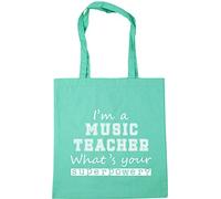 Hippowarehouse I'm a Music Teacher what's your superpower? Tote Shopping Gym Beach Bag 42cm x38cm, 10 litres