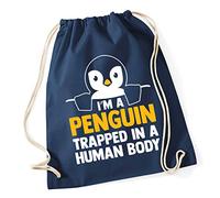 Hippowarehouse I'm A Penguin Trapped In A Human Body Drawstring Cotton School Gym Bag 37cm x 46cm, 12 litres