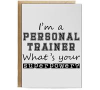 Hippowarehouse I'm A Personal Trainer What's Your Superpower? Birthday Card A5 Personalised with envelope for him for her Funny Cards for Men and Women Blank inside option