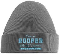 Hippowarehouse I'm a Roofer What's Your Superpower? Embroidered Beanie Hat Grey with Baby Blue Stitch