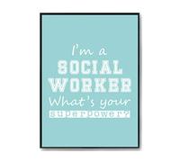 Hippowarehouse I'm A Social Worker What's Your Superpower? Printed Poster Wall Art Design Classroom Room Gym Office DÃƒ©cor Frame not included