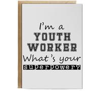 Hippowarehouse I'm a Youth Worker what's your superpower? Personalised Card A6 with envelope for him for her Funny Cards for Men and Women Blank inside option