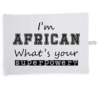 Hippowarehouse I'm African What's Your Superpower? Tea Towel Eco Printed Dish Cloth Kitchen accessory 50cmx70cm 100% Cotton