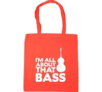Hippowarehouse I'm All About That Bass (Double Bass) Tote Shopping Gym Beach Bag 42cm x38cm, 10 litres