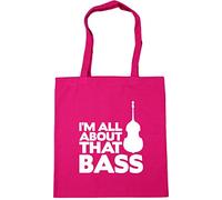 Hippowarehouse I'm All About That Bass (Double Bass) Tote Shopping Gym Beach Bag 42cm x38cm, 10 litres
