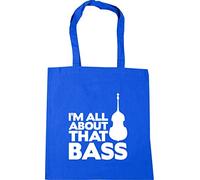 Hippowarehouse I'm All About That Bass (Double Bass) Tote Shopping Gym Beach Bag 42cm x38cm, 10 litres