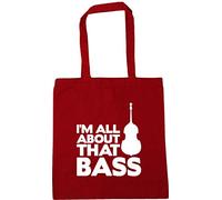 Hippowarehouse I'm All About That Bass (Double Bass) Tote Shopping Gym Beach Bag 42cm x38cm, 10 litres