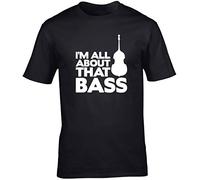 Hippowarehouse I'm All About That Bass (Double Bass) Unisex Short Sleeve t-Shirt (Specific Size Guide in Description) Black
