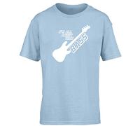 Hippowarehouse I'm All About That Bass (Guitar) Kids Children's Short Sleeve t-Shirt Light Blue