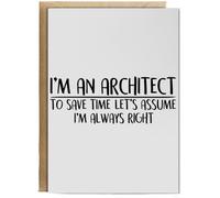 Hippowarehouse I'm an architect to save time let's assume I'm always right Birthday Card A5 Personalised with envelope for him for her Funny Cards for Men and Women Blank inside option
