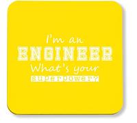 Hippowarehouse I'm an Engineer What's Your Superpower? printed coaster gloss finish durable backing 9cm x 9cm 2 pack