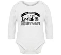 Hippowarehouse I'm Bilingual I Cry in Both English and German baby vest bodysuit (long sleeve) boys girls