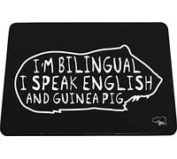 Hippowarehouse I'm Bilingual I Speak English And Guinea Pig printed mouse mat pad accessory black rubber base 240mm x 190mm x 60mm