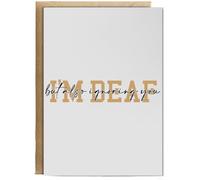 Hippowarehouse I'm deaf but also ignoring you BSL British Sign Language Birthday Card A5 Personalised with envelope for him for her Funny Cards for Men and Women Blank inside option