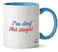 Hippowarehouse I'm Deaf not Stupid Printed Mug Various Colour Options Ceramic Cup Kitchenware 11oz