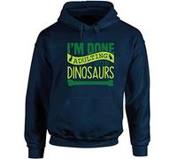 Hippowarehouse I'm Done Adulting Let's Be Dinosaurs Unisex Hoodie Hooded top (Specific Size Guide in Description) Navy Blue