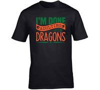 Hippowarehouse I'm Done Adulting Let's Be Dragons Unisex Short Sleeve t-Shirt (Specific Size Guide in Description) Black