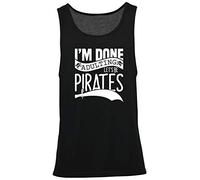 Hippowarehouse I'm Done Adulting Let's Be Pirates Vest Scoop Sleeve Unisex Tank top Black