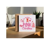 Hippowarehouse Im Dreaming of a Pink Christmas Girly Holidays Personalised Card. 15cm x 15cm with envelope for him for her Funny Cards for Men and Women Blank inside option