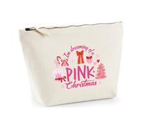 Hippowarehouse Im Dreaming of a Pink Christmas Girly Holidays Printed Make up Cosmetic wash Bag 18x19x9cm