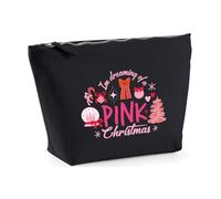 Hippowarehouse Im Dreaming of a Pink Christmas Girly Holidays Printed Make up Cosmetic wash Bag 18x19x9cm