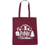 Hippowarehouse Im Dreaming of a Pink Christmas Girly Holidays Tote Shopping Gym Beach Bag 42cm x38cm, 10 litres
