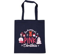 Hippowarehouse Im Dreaming of a Pink Christmas Girly Holidays Tote Shopping Gym Beach Bag 42cm x38cm, 10 litres
