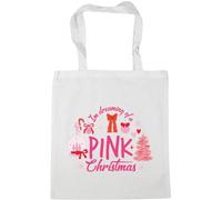 Hippowarehouse Im Dreaming of a Pink Christmas Girly Holidays Tote Shopping Gym Beach Bag 42cm x38cm, 10 litres