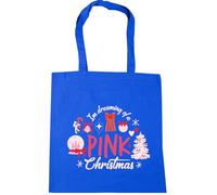 Hippowarehouse Im Dreaming of a Pink Christmas Girly Holidays Tote Shopping Gym Beach Bag 42cm x38cm, 10 litres