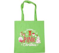 Hippowarehouse Im Dreaming of a Pink Christmas Girly Holidays Tote Shopping Gym Beach Bag 42cm x38cm, 10 litres