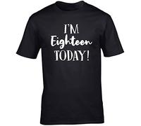 Hippowarehouse I'm Eighteen Today - 18th Birthday Unisex Short Sleeve t-Shirt (Specific Size Guide in Description) Black