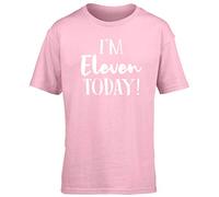 Hippowarehouse I'm Eleven Today - 11th Birthday Kids Children's Short Sleeve t-Shirt Pink