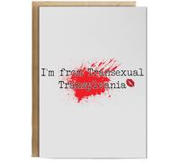 Hippowarehouse I'm from Transexual, Transylvania Rocky Personalised Card A6 with envelope for him for her Funny Cards for Men and Women Blank inside option