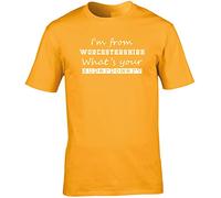 Hippowarehouse I'm from Worcestershire What's Your Superpower? Unisex Short Sleeve t-Shirt (Specific Size Guide in Description) Gold