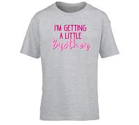 Hippowarehouse I'm Getting A Little Brother (Pink) Kids Children's Short Sleeve t-Shirt
