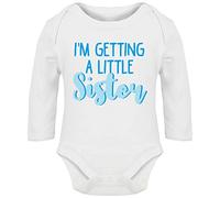 Hippowarehouse I'm Getting A Little Sister (Blue) Baby Vest Bodysuit (Long Sleeve) Boys Girls