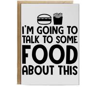 Hippowarehouse I'm Going To Talk To Some Food About This Personalised Card A6 with envelope for him for her Funny Cards for Men and Women Blank inside option
