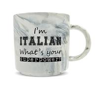 Hippowarehouse I'm Italian What's Your Superpower? Printed Mug Various Colour Options Ceramic Cup Kitchenware 11oz