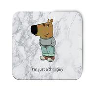 Hippowarehouse I'm just a chill guy printed coaster gloss finish durable backing 9cm x 9cm 2 pack