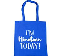 Hippowarehouse I'm Nineteen today - 19th Birthday Tote Shopping Gym Beach Bag 42cm x38cm, 10 litres
